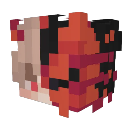 Damon_OUO Minecraft avatar head, 3D render