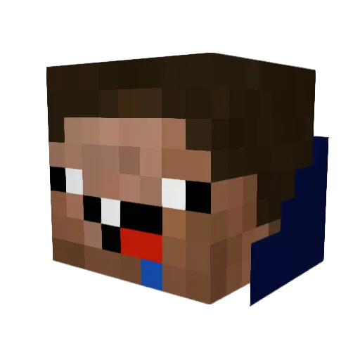 Damook Minecraft avatar head, 3D render