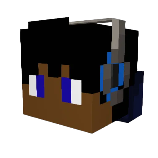 DampSocks Minecraft avatar head, 3D render