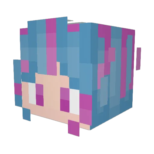 Dampan Minecraft avatar head, 3D render