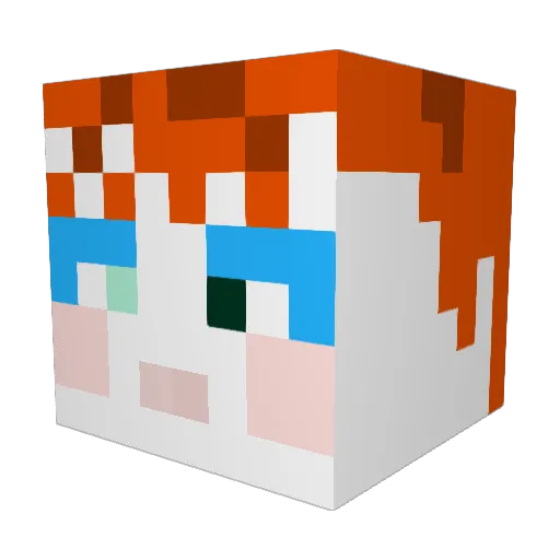 Dampfhirn Minecraft avatar head, 3D render
