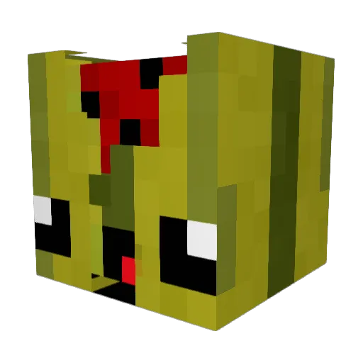 Dampfii Minecraft avatar head, 3D render