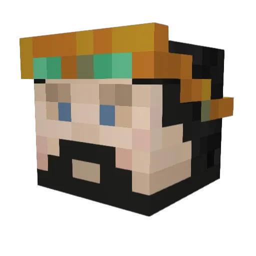 Dampken Minecraft avatar head, 3D render