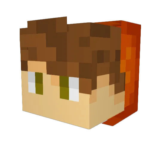 Damsn Minecraft avatar head, 3D render