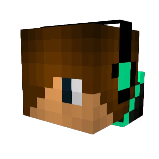 Dan10101 Minecraft avatar head, 3D render