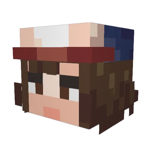 Dan9S Minecraft avatar head, 3D render