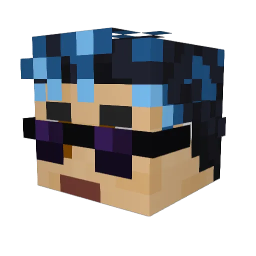 DanBloxicraft Minecraft avatar head, 3D render