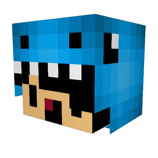 DanDaSlothBoss Minecraft avatar head, 3D render