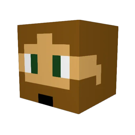 DanDahan Minecraft avatar head, 3D render