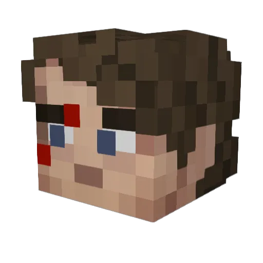 DanDanTinka Minecraft avatar head, 3D render