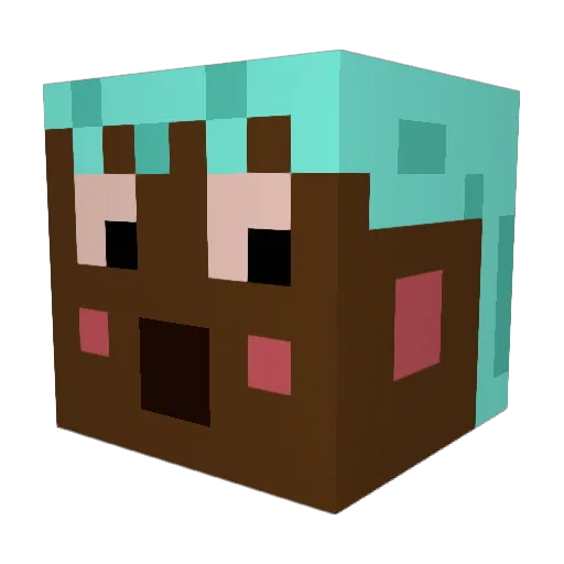 DanGleezak Minecraft avatar head, 3D render