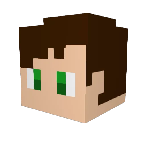DanHay_1 Minecraft avatar head, 3D render