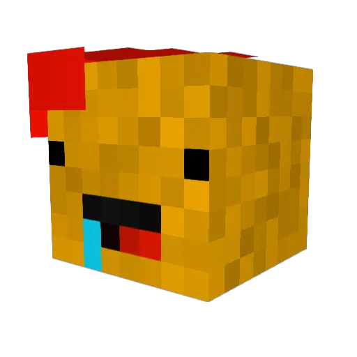DanWrap Minecraft avatar head, 3D render