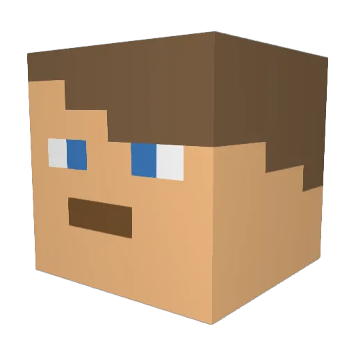 DanX16 Minecraft avatar head, 3D render