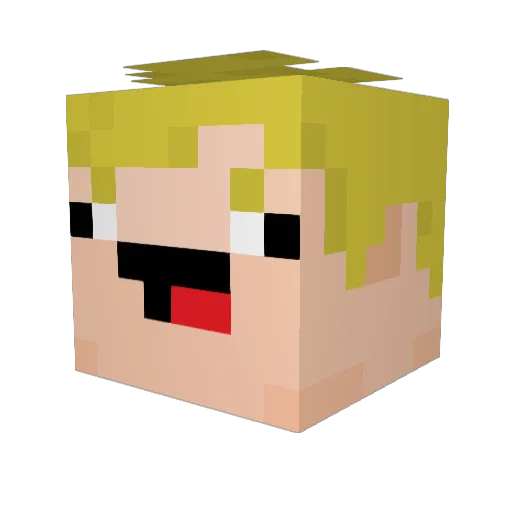 DanX__ Minecraft avatar head, 3D render