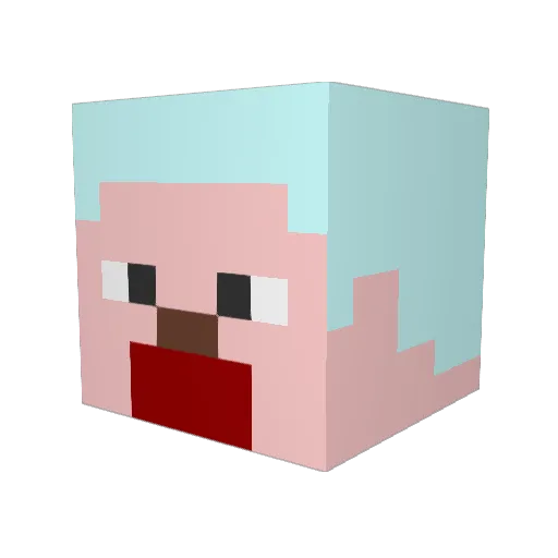 Dan_LPD Minecraft avatar head, 3D render