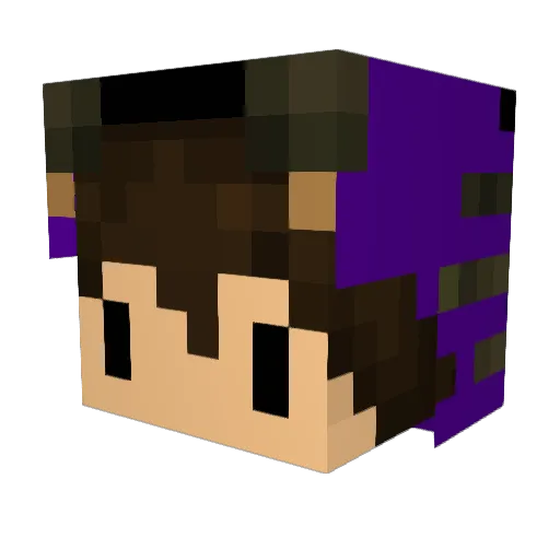 Dan_Player_ Minecraft avatar head, 3D render