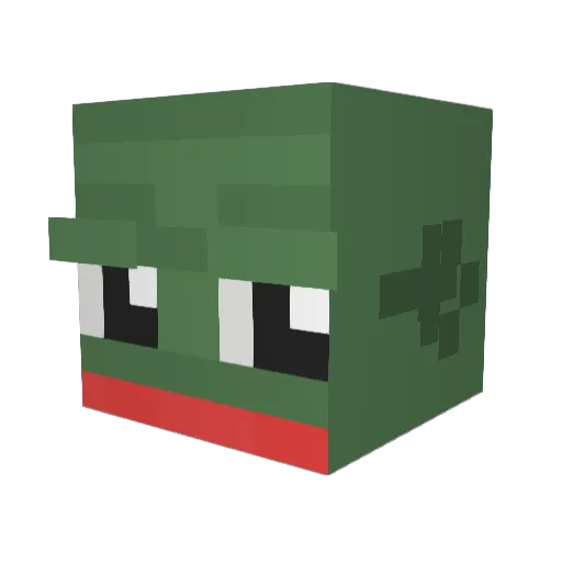 Dan_osaur Minecraft avatar head, 3D render
