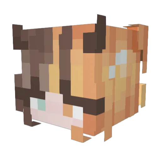 DanausPlexippus_ Minecraft avatar head, 3D render
