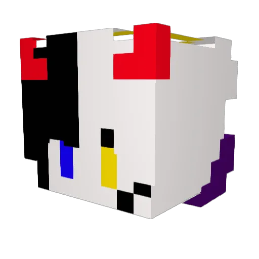 DanceCat Minecraft avatar head, 3D render