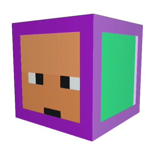DanceKong Minecraft avatar head, 3D render