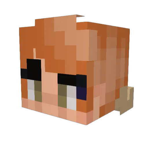 DanceMp3 Minecraft avatar head, 3D render