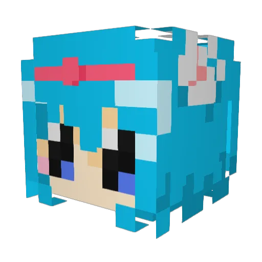DanceRenatoDance Minecraft avatar head, 3D render