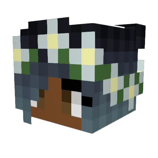 DanceSpark Minecraft avatar head, 3D render
