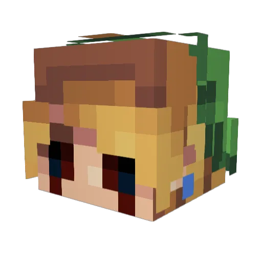Dance___ Minecraft avatar head, 3D render