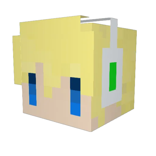 DancelMei Minecraft avatar head, 3D render