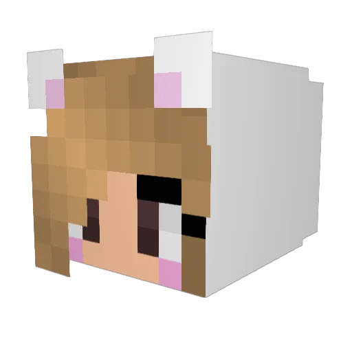 DancerCoco Minecraft avatar head, 3D render