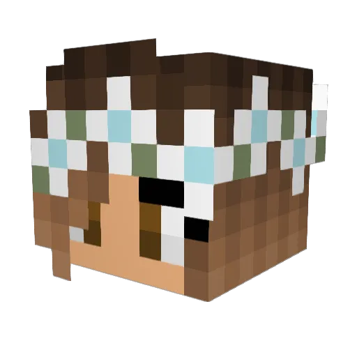 Dancika Minecraft avatar head, 3D render