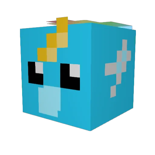 DancingRainbow Minecraft avatar head, 3D render
