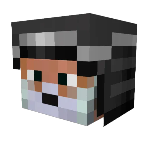 Dancou Minecraft avatar head, 3D render