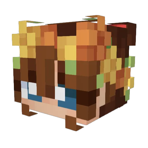 Dandeleia Minecraft avatar head, 3D render