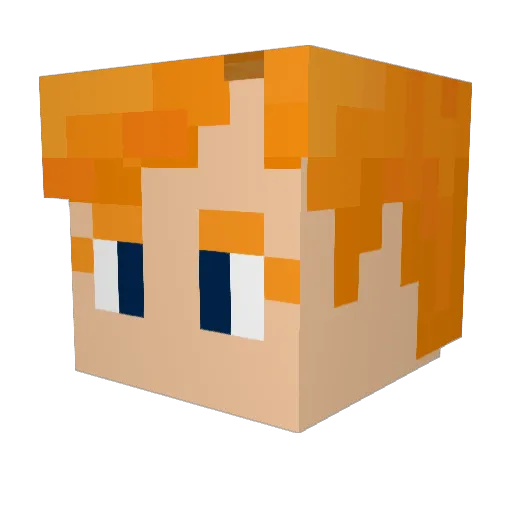 Dandindani Minecraft avatar head, 3D render