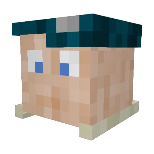 Dandrevv Minecraft avatar head, 3D render