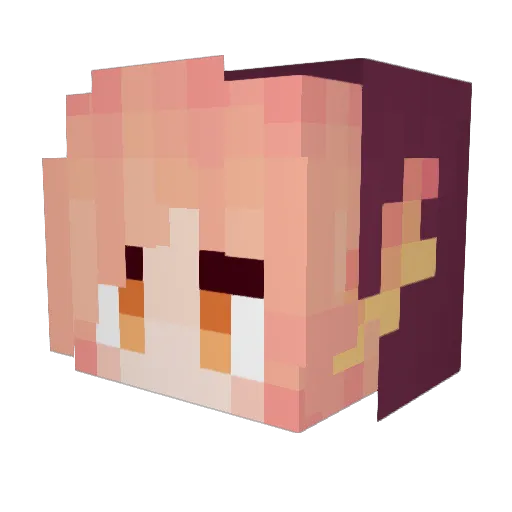 DandyFeathers Minecraft avatar head, 3D render