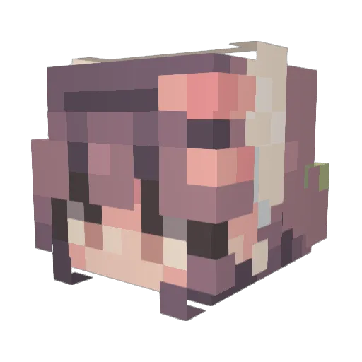 DanelChan Minecraft avatar head, 3D render