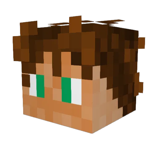 DanellyBelly Minecraft avatar head, 3D render