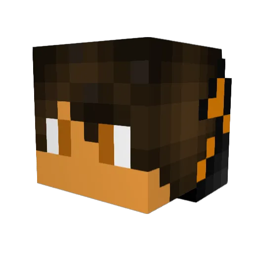 Danfangs Minecraft avatar head, 3D render