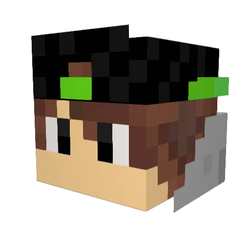 Dangeer Minecraft avatar head, 3D render