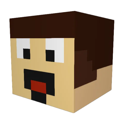 DangerCarter Minecraft avatar head, 3D render