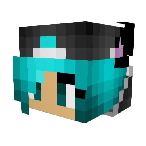 DangerFire_Eye Minecraft avatar head, 3D render