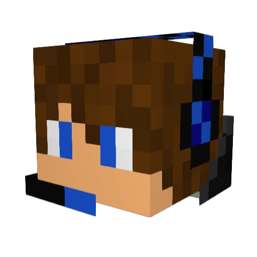 DangerGP Minecraft avatar head, 3D render