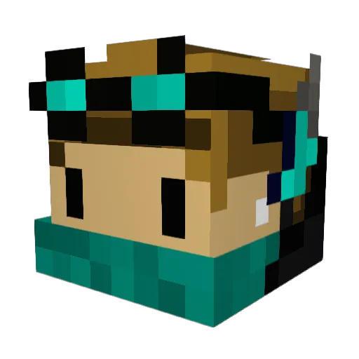 DangerPigeon Minecraft avatar head, 3D render
