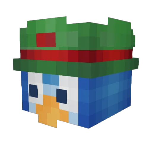Dangerooo Minecraft avatar head, 3D render
