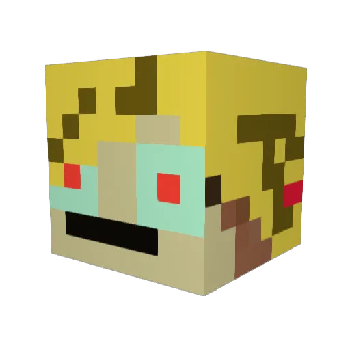 DangerousHill Minecraft avatar head, 3D render
