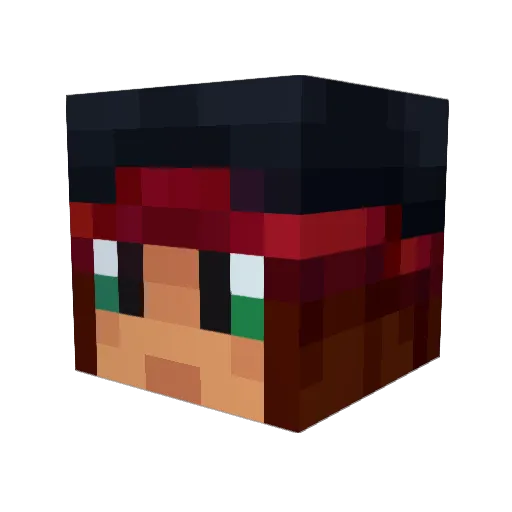 DangerousPrinces Minecraft avatar head, 3D render