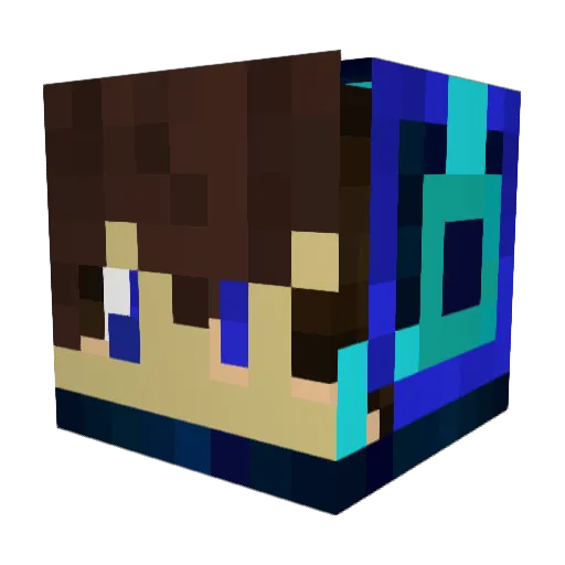Dangerousline Minecraft avatar head, 3D render